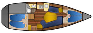 Czarter jachtu na Bałtyku. Rozkład kabin